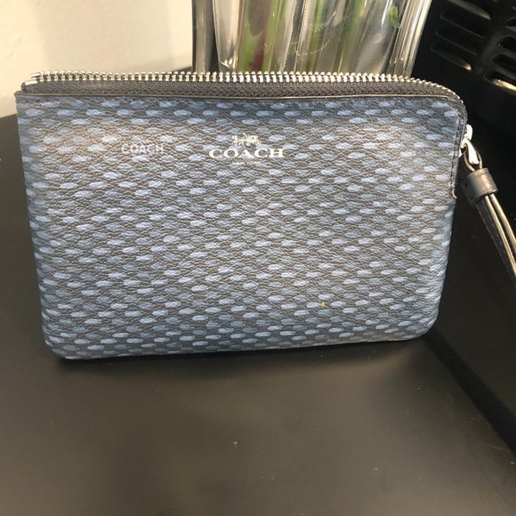 Coach Handbags - Navy Coach Wristlet